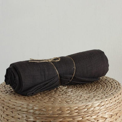 Buddha Trends Foulard en coton de couleur pure gris foncé / taille unique