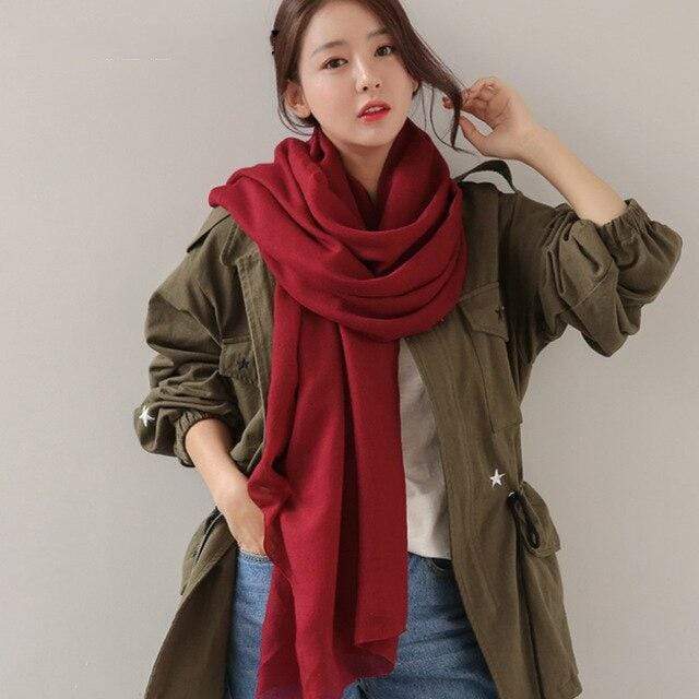 Buddha Trends dark red Pure Colours Oversized Shawls