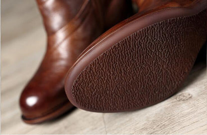 Přehozené ručně vyráběné kožené boty