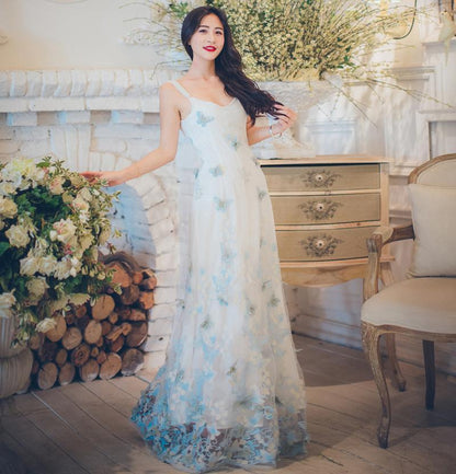 فستان زفاف بوهيمي على شكل فراشة مطرز ثلاثي الأبعاد | ماندالا