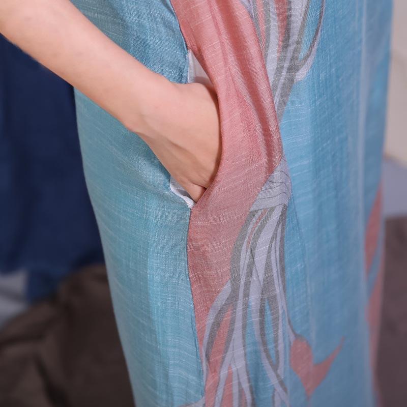80s Fashion Pink and Blue Pastel Maxi Dress