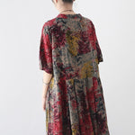 Buddha Trends Dress Abstraktní Malba Volné Maxi šaty