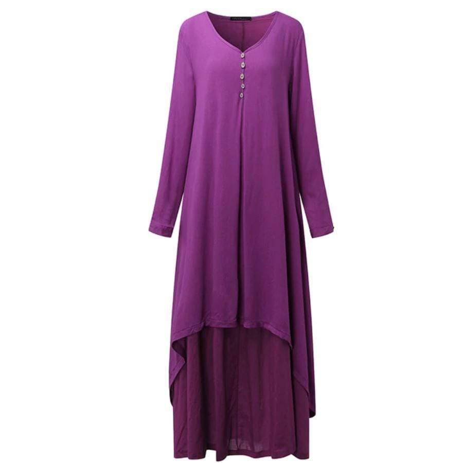 Buddha Trends Kleid Asymmetrisches doppelschichtiges Irene Kleid