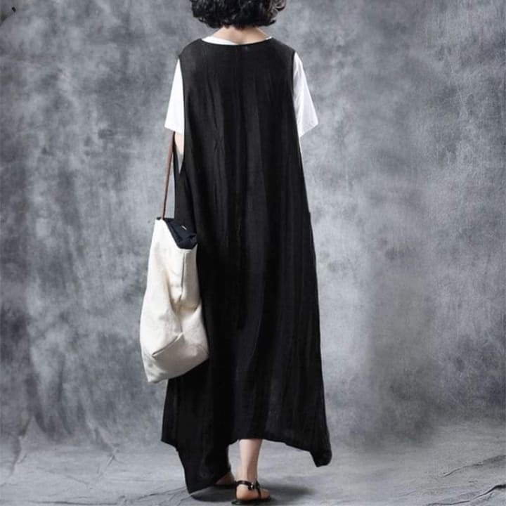 Buddha Trends Dress Asymmetrical Sleeveless Midi Dress