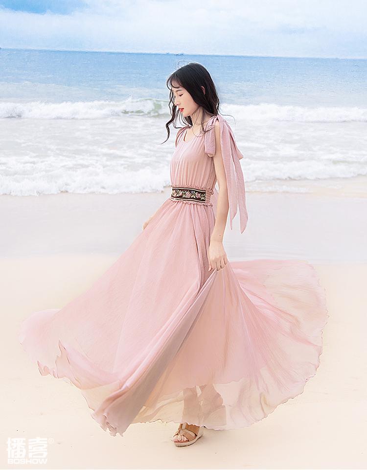 Buddha Trends Dress Baby Pink Bohemian Prom Dress | Mandala