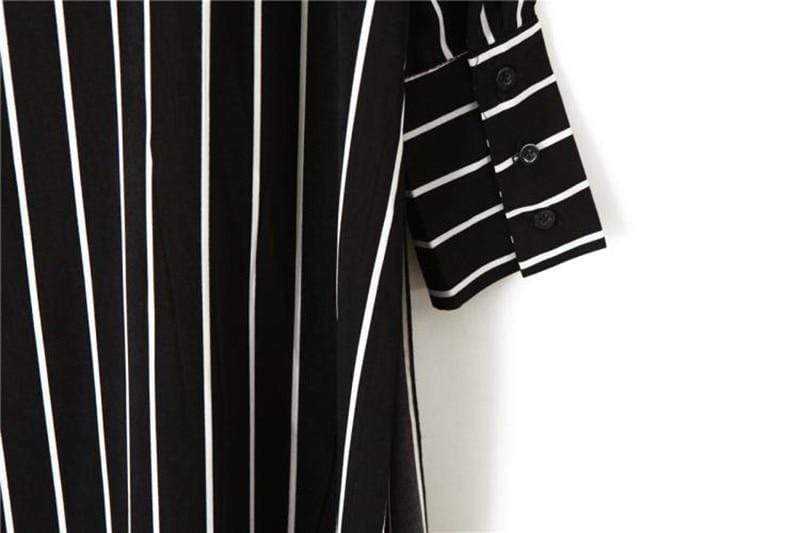 Mustavalkoinen raidallinen Wrap Midi-mekko | Milleniaalit