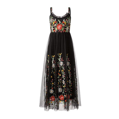 Сукня Buddha Trends Чорна квіткова вишита сукня | Мандала