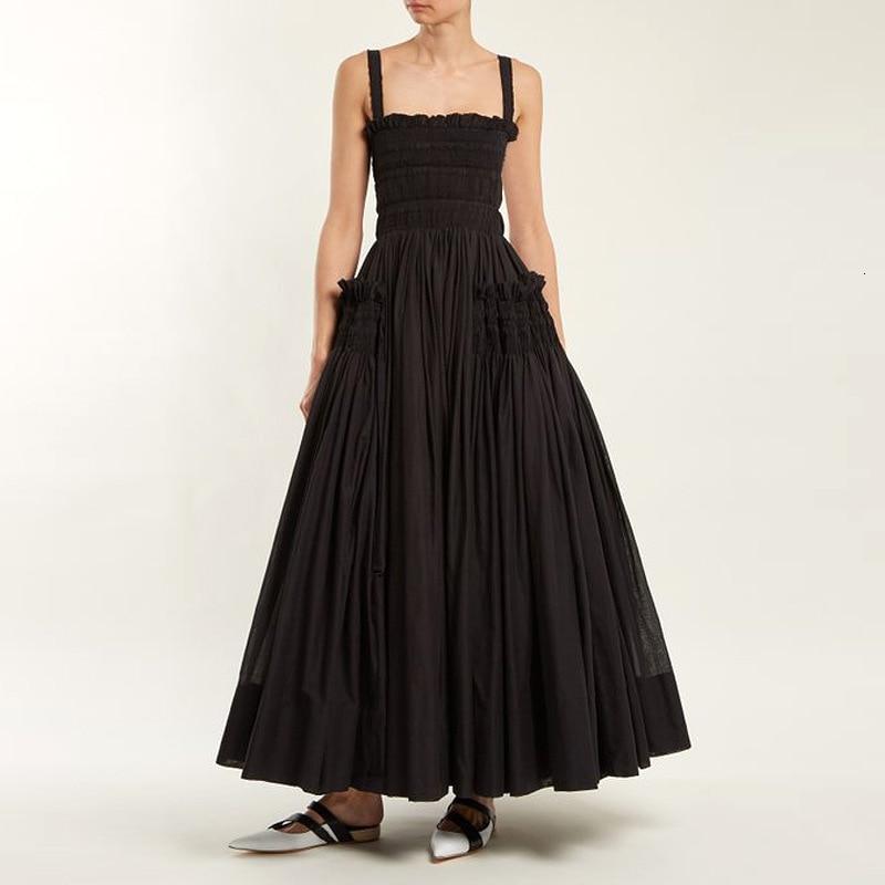 Buddha Trends Dress Black / M Draped Pleated Maxi Dress | Millennials