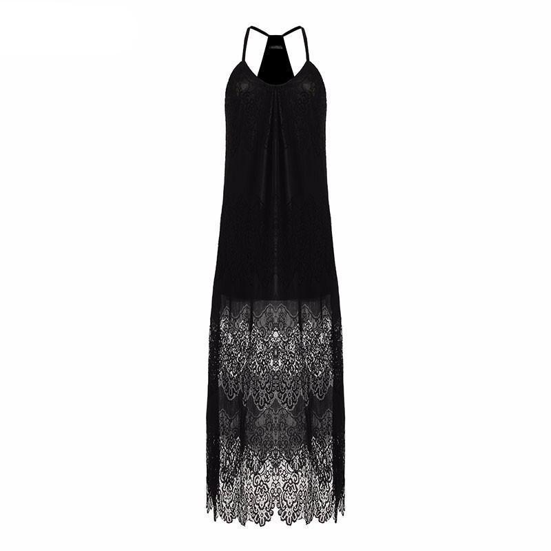 Buddha Trends Dress Black / S Plus Size Dlouhé maxi bohémské šaty