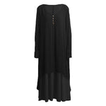 Buda Trendleri Elbise Siyah / XXXL Asimetrik Çift Kat Irene Elbise