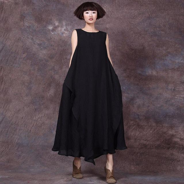 Φόρεμα Buddha Trends Black / XXXL Gypsy Soul Flowy Sundress