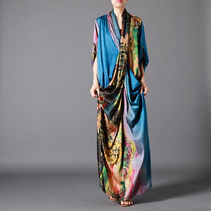 Kolorowa sukienka maxi w scenerii azjatyckiej | Nirwana