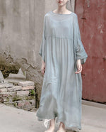 Buddha Trends Dress Blue / One Size Sciolto Plus Size Abito di seta | Loto