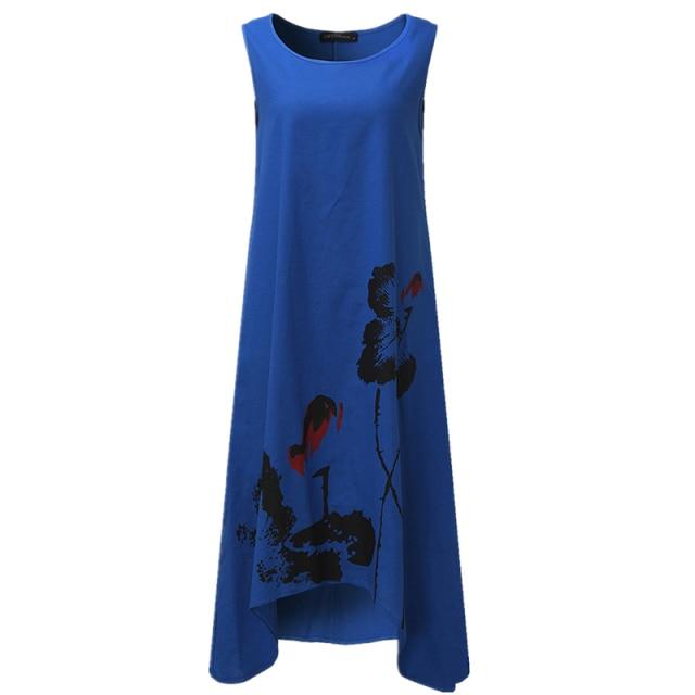 Buddha Trends Dress Blue / S Floral Lily Sun φόρεμα