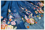 Abito da ballo bohémien ricamato con fiori blu zaffiro | Mandala