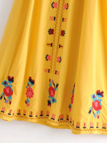 Bohemia Vibes Embroidery Flower Dress