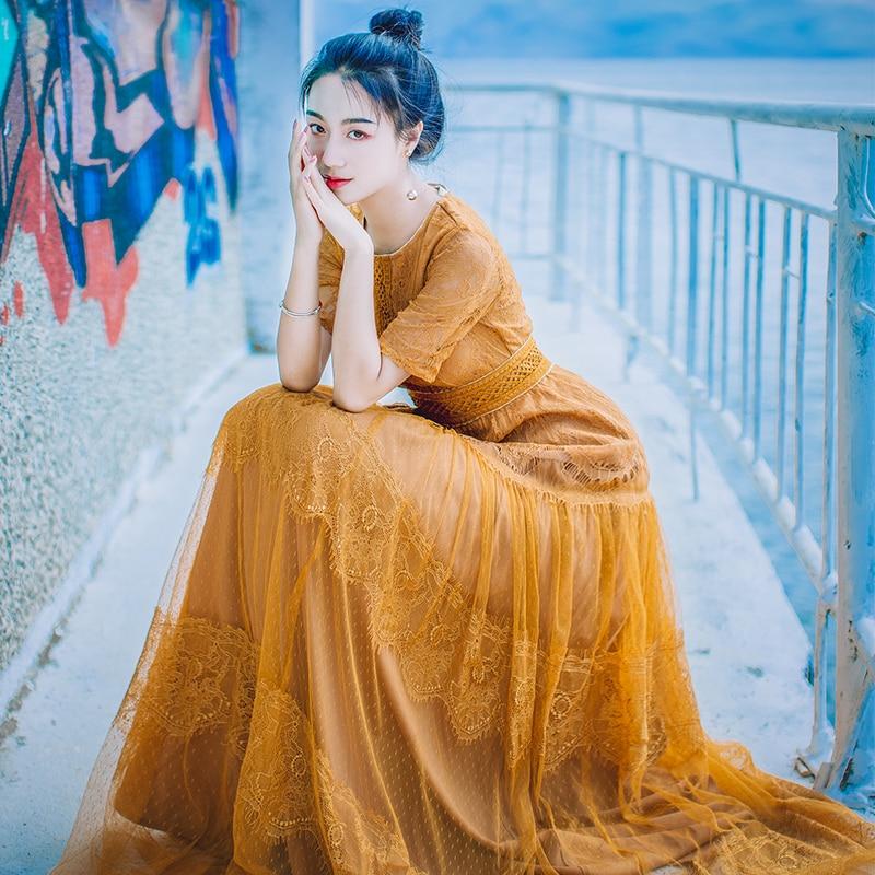 Buddha Trends Dress Boho Fairy Lace Elegante Slim Dress | Mandala