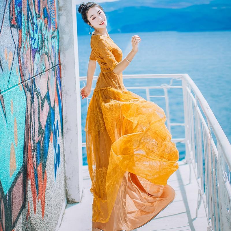 Buddha Trends Dress Boho Fairy Lace Elegant Slim Dress | Mandala