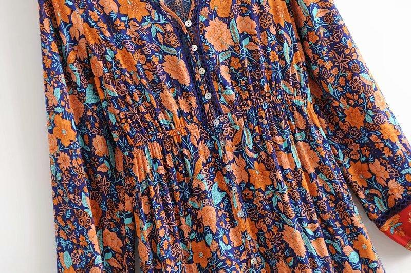 Boho Gypsy Floral Printed Dress