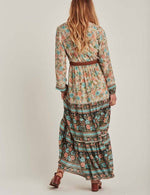 Buddha Trends Dress Boho Gypsy Floral Potištěné šaty