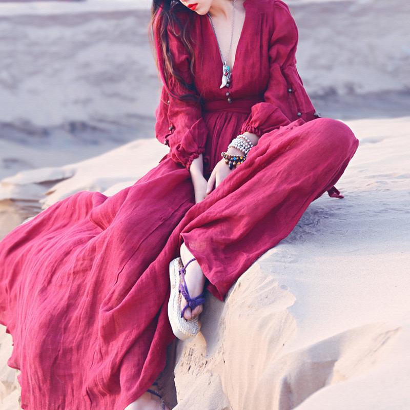 Robe de gitane rouge audacieuse et sexy | Mandala