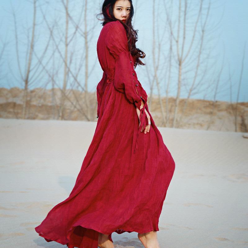 Buddha Trends Dress Odvážné a sexy červené cikánské šaty | Mandala