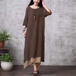 Buddha Trends Dress Brown / S Oversized Layered Bohemian Dress