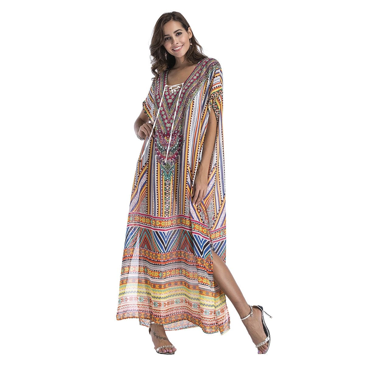 Φόρεμα Buddha Trends Chiffon Bohemian Beach Maxi Dress