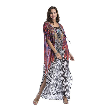 Buddha Trends -mekko väri-5 / One Size Chiffon Bohemian Beach Maxi Dress