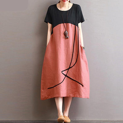 Buddha Trends Dress Coral / M Sweet Shirley Plus Size Midi Dress