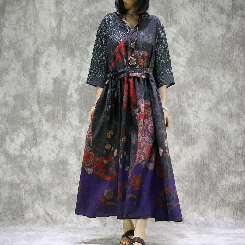 Buddha Trends Платье Миди с тонким цветочным принтом | Нирвана