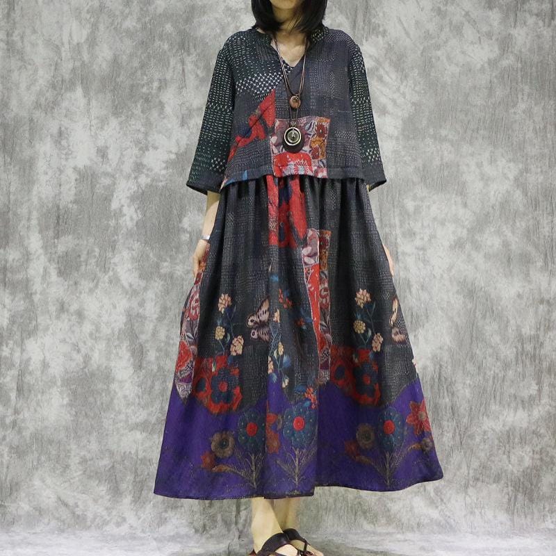 Buddha Trends Dress Delicatesse Floral Midi Dress | Nirvana