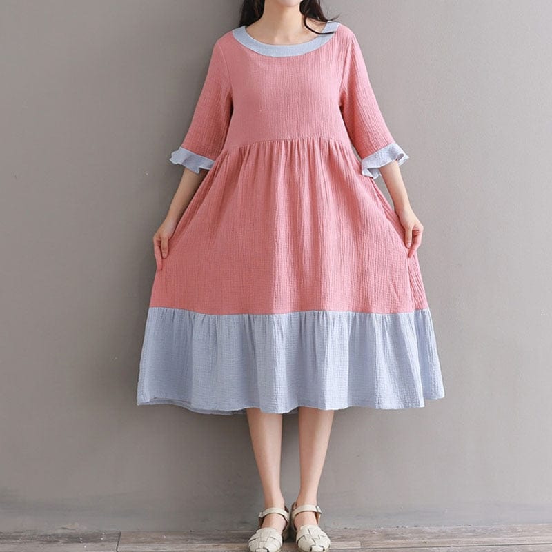 Sukienka Trendy Buddy Sukienka midi w stylu vintage z podwyższoną talią