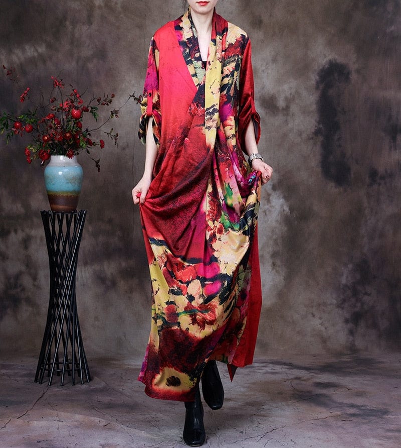 Buddha Trends Kleid Figur 2 / Einheitsgröße Eleganza Blumenkleid | Nirwana