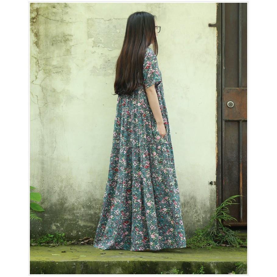 Buddha Trends Dress Floral Bohemian Hippie Dress