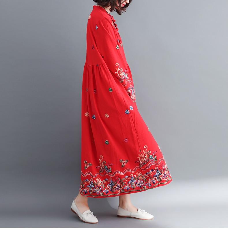 Платье Buddha Trends Современное китайское платье с цветочной вышивкой