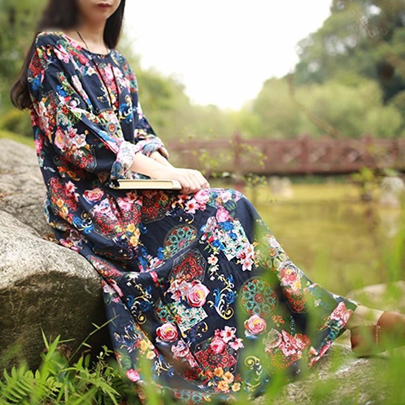 Φόρεμα Buddha Trends Flower Power Maxi Dress