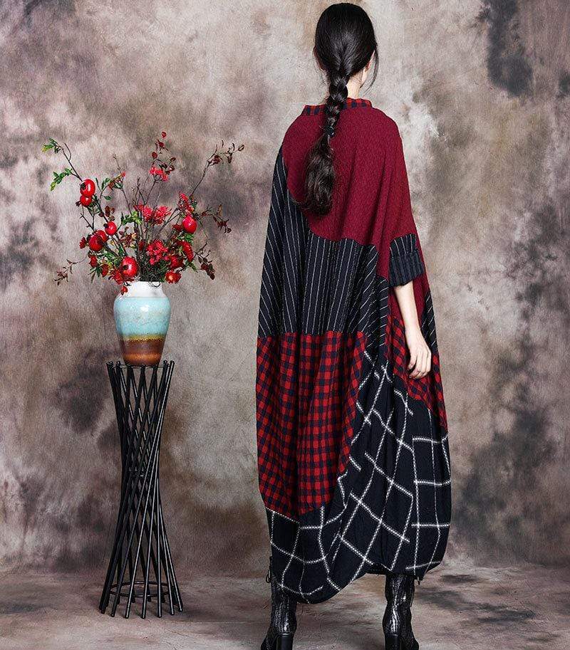 Buddha Trends Dress Geometric Emporio Half Sleeve Midi Dress | Nirvana