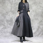 Buddha Trends Dress Geometric Patchwork Midi Dress | Nirvana