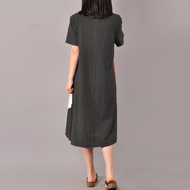 Buddha Trends Dress Abito geometrico vintage Plus Size