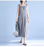 Buddha Trends Dress Abito longuette plissettato grigio / L Bright Destiny