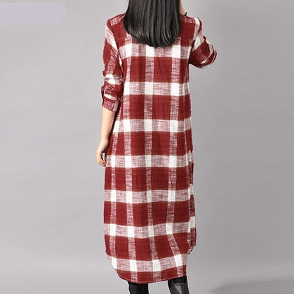 Budda Trends Dress Sukienka koszulowa w kratę w stylu grunge