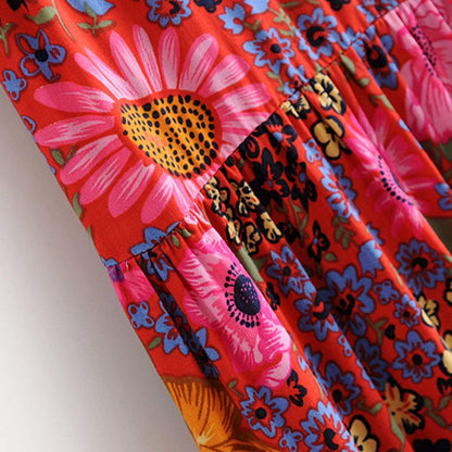 Hippie Sunflower Maxi Dress