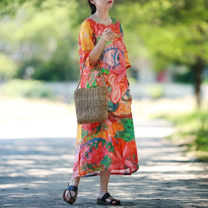 Buddha Trends Dress Illuminate Abstract Midi Dress