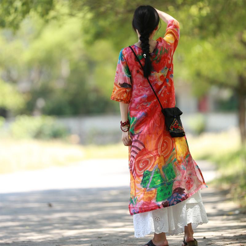 Buddha Trends Dress Illuminate Abstract Midi Dress