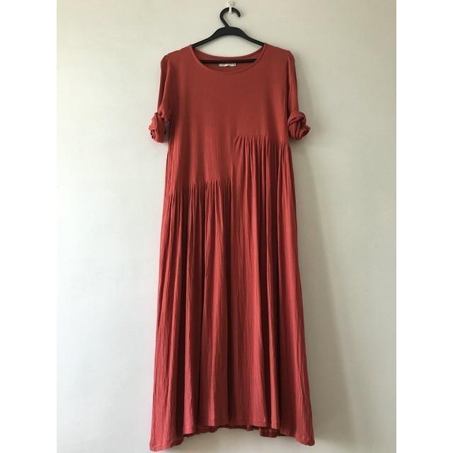 Buddha Trends Dress Jujube Red / S Oversized Długie Sukienki Hippie