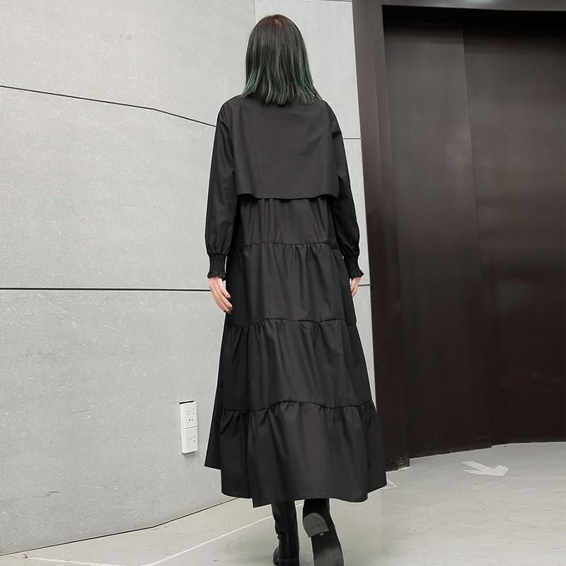 Buddha Trends Dress Robe à col roulé noire superposée | Millennials