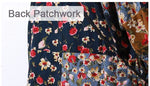 Buddha Trends šaty s dlouhým rukávem květinové patchworkové róby