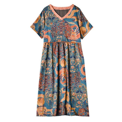 Φόρεμα Buddha Trends Φαρδύ μεταξωτό φόρεμα Boho | Νιρβάνα