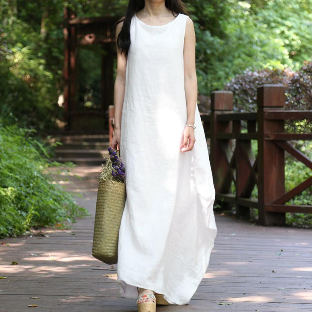 Buddha Trends Dress Loose Sleeveless Maxi Dress